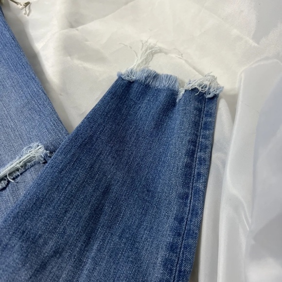 Madewell Jeans 25P 9” Mid Rise Skinny Frankie Wash Torn Knee Edition - Picture 6 of 12